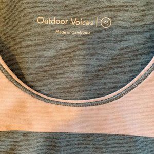 Outdoor Voices Tri-Tone Slashback Crop Top